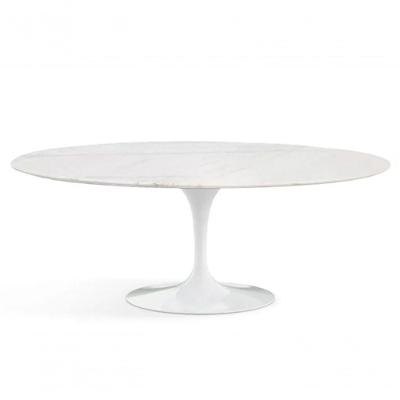Mesa De Jantar Oval 120X80cm Mármore Branco