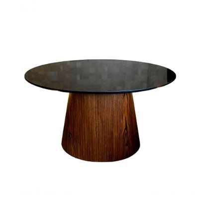 Mesa Cone De Centro Oval 137X90Cm Ferro Preta Preto