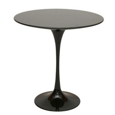 Mesa Lateral Tulipa Saarinen Redonda 41 cm Laqueada Preto