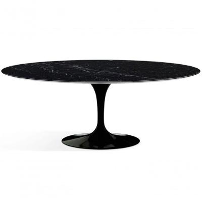 Mesa De Jantar Saarinen Oval 160X90cm Mármore Nero Preto