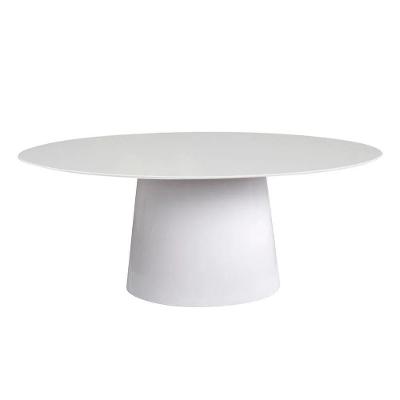 Mesa De Jantar Cone Oval 180x100 Cm Laqueada Cor Branco