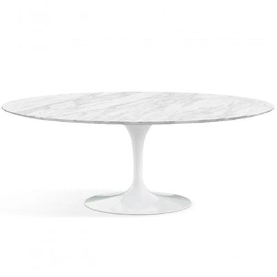 Mesa De Jantar Saarinen Oval 120X80cm Mármore Carrara Branco