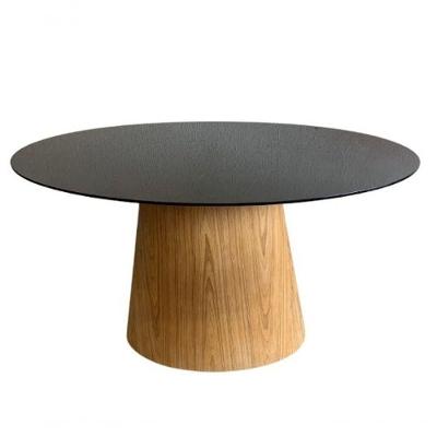 Mesa de Jantar Cone Oval 137x90cm Base Laminada Preto
