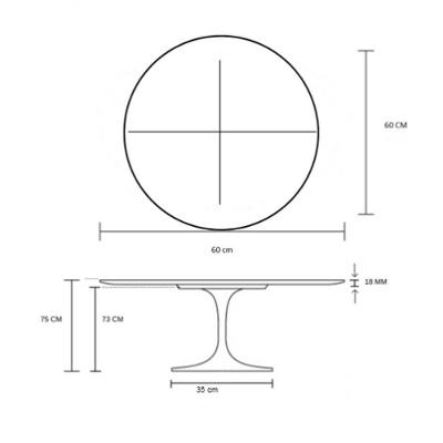 Mesa De Jantar Tulipa Redonda 60cm Tampo Laqueado Branco