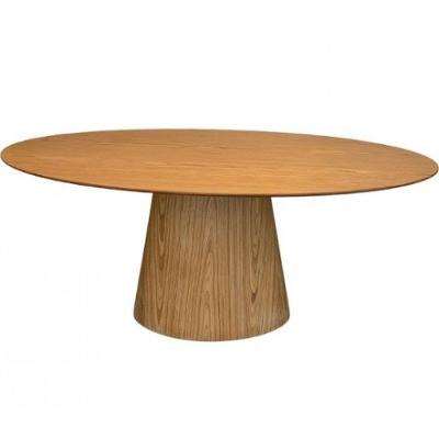 Mesa De Jantar Cone Oval 244x137 Cm Mdf Cor Marrom