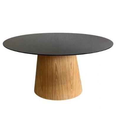 Mesa De Jantar Cone Oval 198x122 Cm Mdf Cor Preto