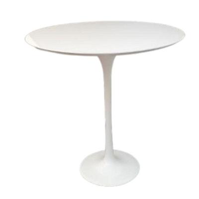 Mesa Lateral Tulipa Saarinen Redonda 41Cm Laqueada Branco