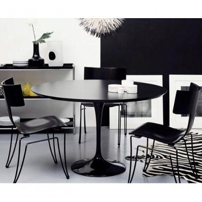 Mesa De Jantar Tulipa Redonda 110cm - Laqueada Preto