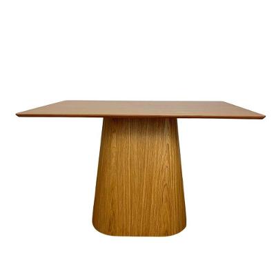 Mesa De Jantar Cone 244X137 Base Freijó Tampo Freijó Marrom.