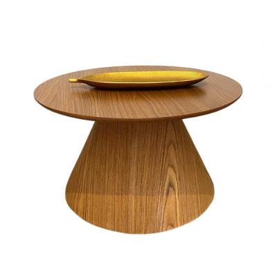 Mesa Cone De Centro Redonda 70Cm Tampo Freijó Marrom