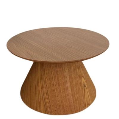 Mesa Cone De Centro Redonda 60Cm Tampo Freijó Marrom