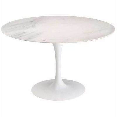 Mesa de Jantar Tulipa Saarinen Redonda 100cm Mármore Branco