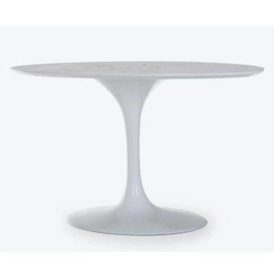 Base De Mesa De Jantar Saarinen Oval Para Tampo De 160x90 Até 244x122 Cm Branca Cor Branco