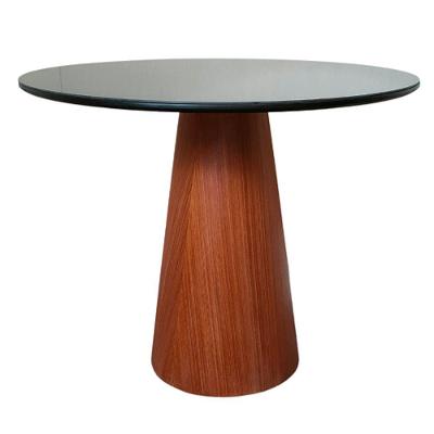 Mesa De Jantar Cone 90 Cm + Vidro Preto