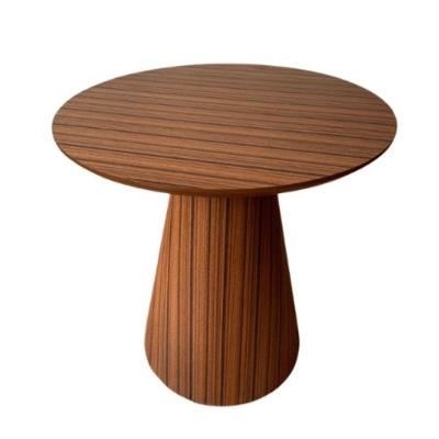 Mesa Cone Lateral Laminada Em Madeira Natural Pau Ferro Linear Tampo 51 Cm Cor Marrom