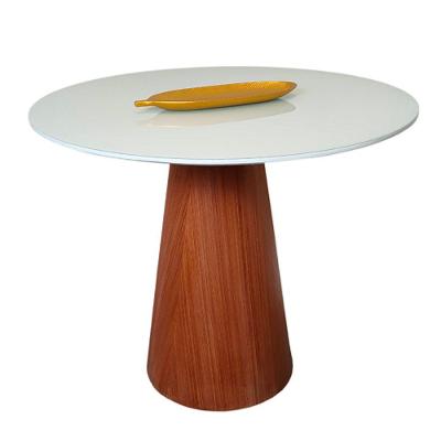 Mesa De Jantar Cone 90 Cm + Vidro Branco