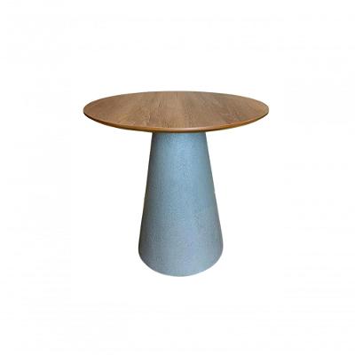Mesa De Apoio Cone Base Cimento Texturizado - Tampo Mezzo Castani 70 Cm Altura 70 Cm Cor Cinza Claro