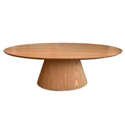 Mesa De Centro Cone Oval 110x60 Cm Base Laminada Em Madeira Freijó Tampo Freijó Cor Marrom