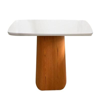 Mesa De Jantar Cone Retangular 235X122cm Tampo Laqueado Branco Branco