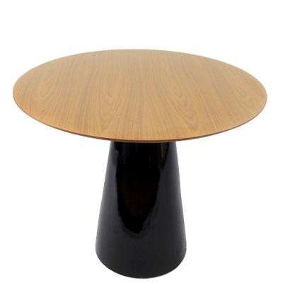 Mesa De Jantar Cone 80Cm Tampo Freijó Preto