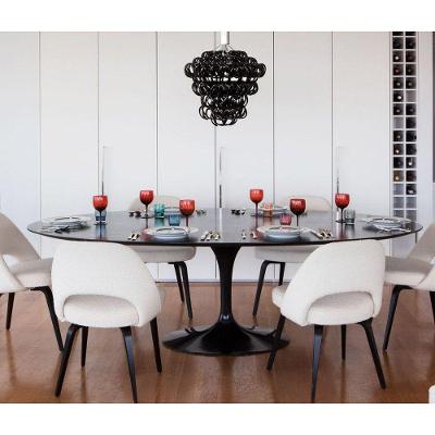Mesa Tulipa Saarinen Oval 235x122cm Laqueada Preto