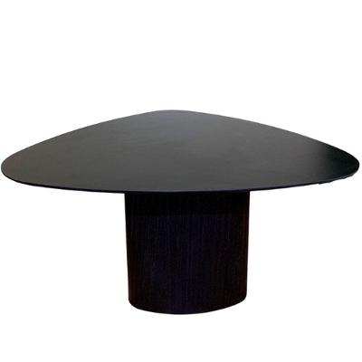 Mesa De Jantar Cone Orgânica 130x133 Cm Tampo ébano Base ébano Cor Preto