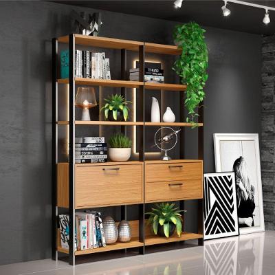 Estante P- Livros 2 Gavetas 1 Porta Freijó-Preto 145 X 32 X