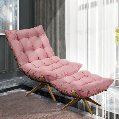 Kit 01 Poltrona E 01 Puff Costela Suede Rose