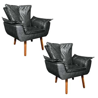 Kit 02 Poltronas Opala Preto