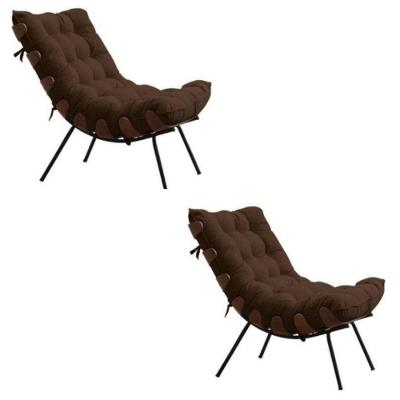 Kit Com 2 Poltronas Costela Marrom
