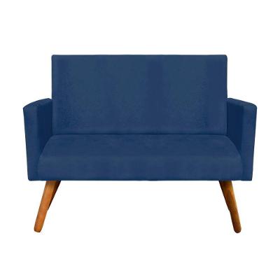 Namoradeira Nina Suede Pés Palito Castanho Azul Marinho