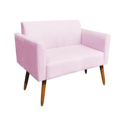 Namoradeira Marisa Suede Pés Palito Castanho Rosa Bebê