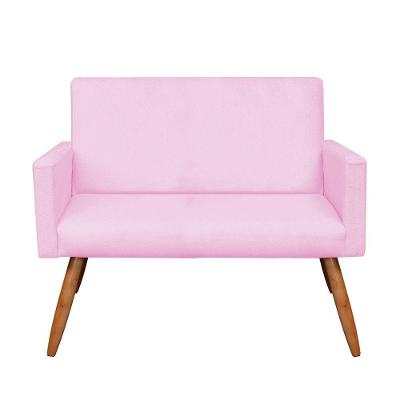 Namoradeira Larissa Suede Rosa Bebê Pés Palito Castanho