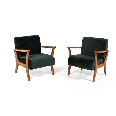 Conjunto 2 Poltronas Estofadas Cléo Verde