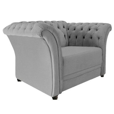 Poltrona Decorativa Chesterfield Sofia Corano Cinza