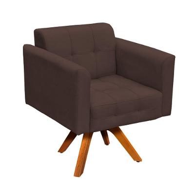 Poltrona Giratória Elisa Suede Marrom Mm30