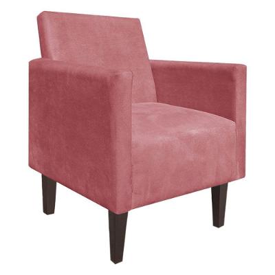 Poltrona Jade Suede Pés Chanfrado Tabaco D´rossi Rose