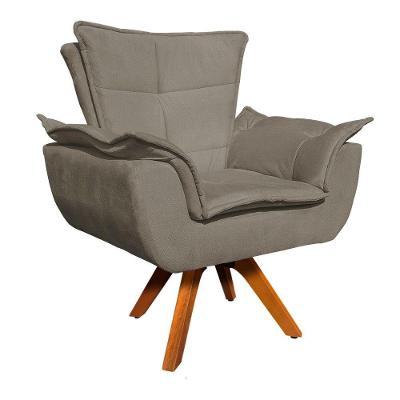 Poltrona Giratória Opala Suede Marrom Rato