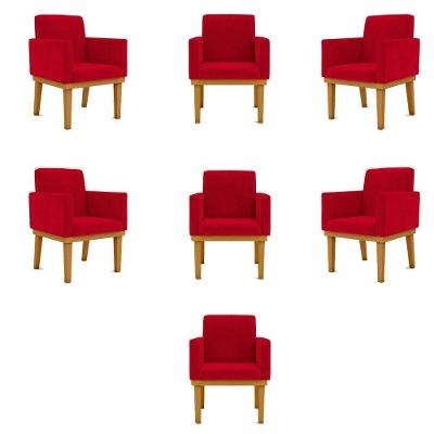 Kit 7 Poltronas Decorativa Reforçada Balaqui Decor Vermelha