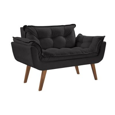 Poltrona Opalla 2 Lugares Pé Palito Preto