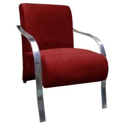 Poltrona Vênus 1 Lugar Braço Cromado Vermelho