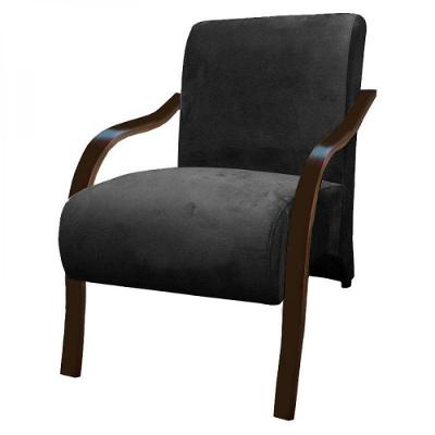 Poltrona Vênus 1 Lugar Braço Madeira Preto