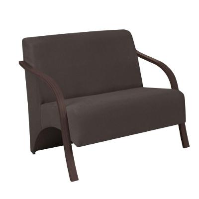 Poltrona Vênus 2 Lugares D Salla Suede Braço Madeira Marrom