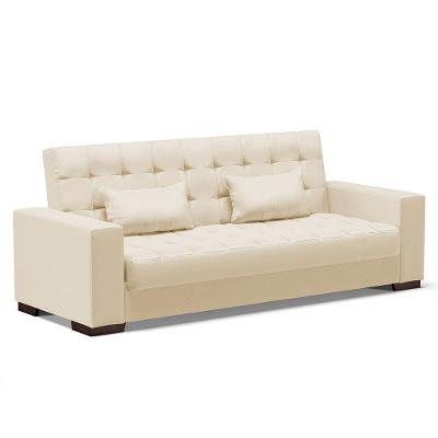 Sofá Cama 02 Lugares Lisboa Corino - D'Rossi Cor Bege