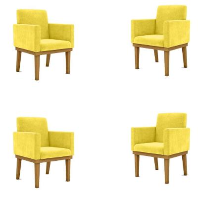 Kit 04 Poltronas Reforçada amarelo