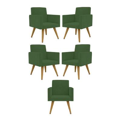 Kit 05 Poltronas Nina Para Recepção verde