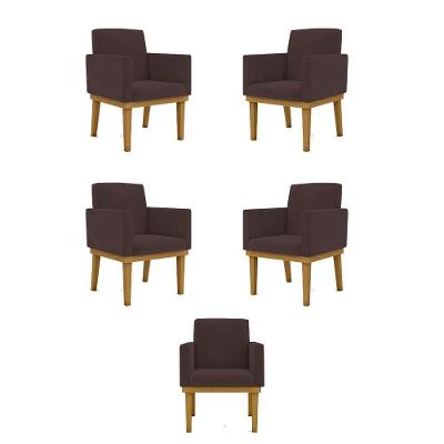Kit 05 Poltronas Reforçada marrom