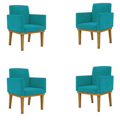 Kit 04 Poltronas Reforçada azul Turquesa