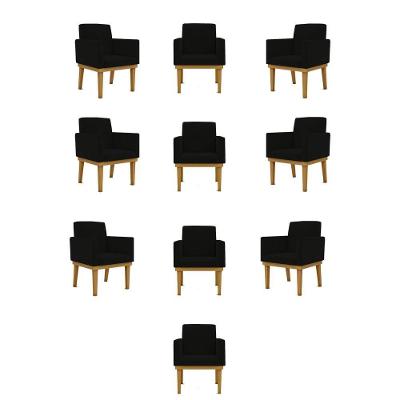 Kit 10 Poltronas Reforçada preta