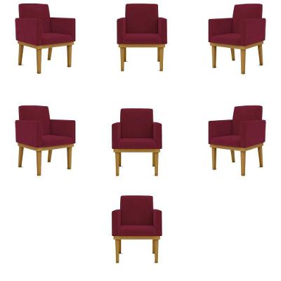 Kit 7 Poltronas Reforçada marsala